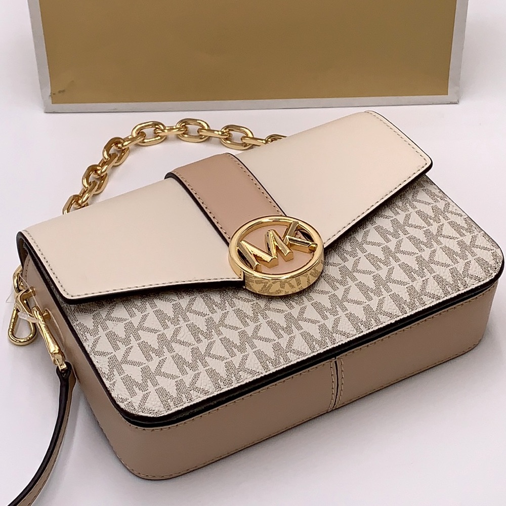 MICHAEL KORS CARMEN SMALL FLAP CROSSBODY BUFF MULTI - Picture 4 of 16